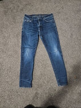 American Eagle Next Level Flex Jeans Mens 32x30 Skinny Stretch Distressed Knee